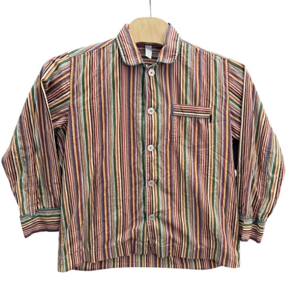 Paul Smith Mens Signature Stripe Cotton Pajama Top Shirt Multi Color Size S
